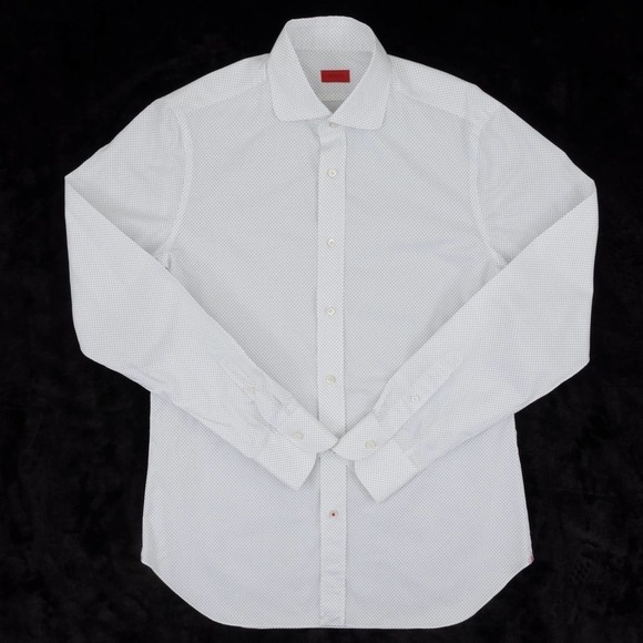 NWOT ISAIA Button-Up Long-Sleeve Shirt Men's 15.75 White - Picture 1 of 10